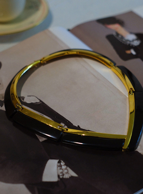 vintage toccata Napier 黑色 金色 经典 几何 项链