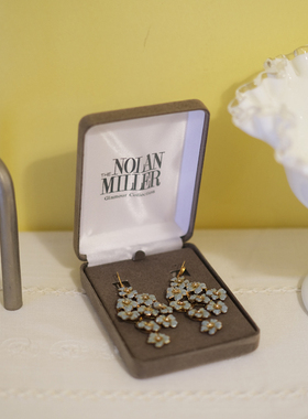 艺伎的胭脂vintage nolan miller蓝色 长串 保存品 耳针耳环