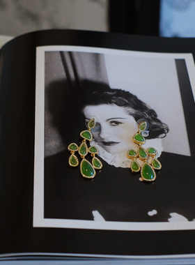 vintage toccata Nolan Miller 绿色 耳针 耳环