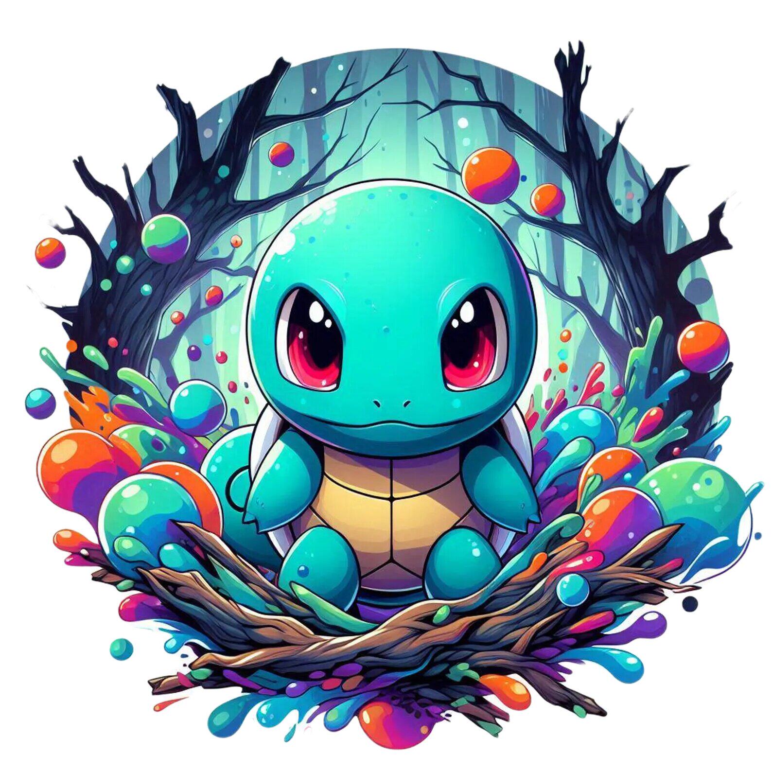 杰尼龟贴纸贴画家用餐厅厨房冰箱贴橱柜装饰自粘贴