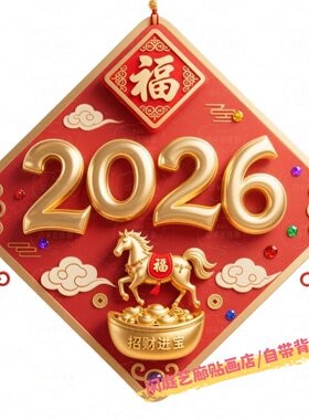 新款2026马年喜庆福字贴画粘贴房间防水装饰墙贴入户门大门窗户