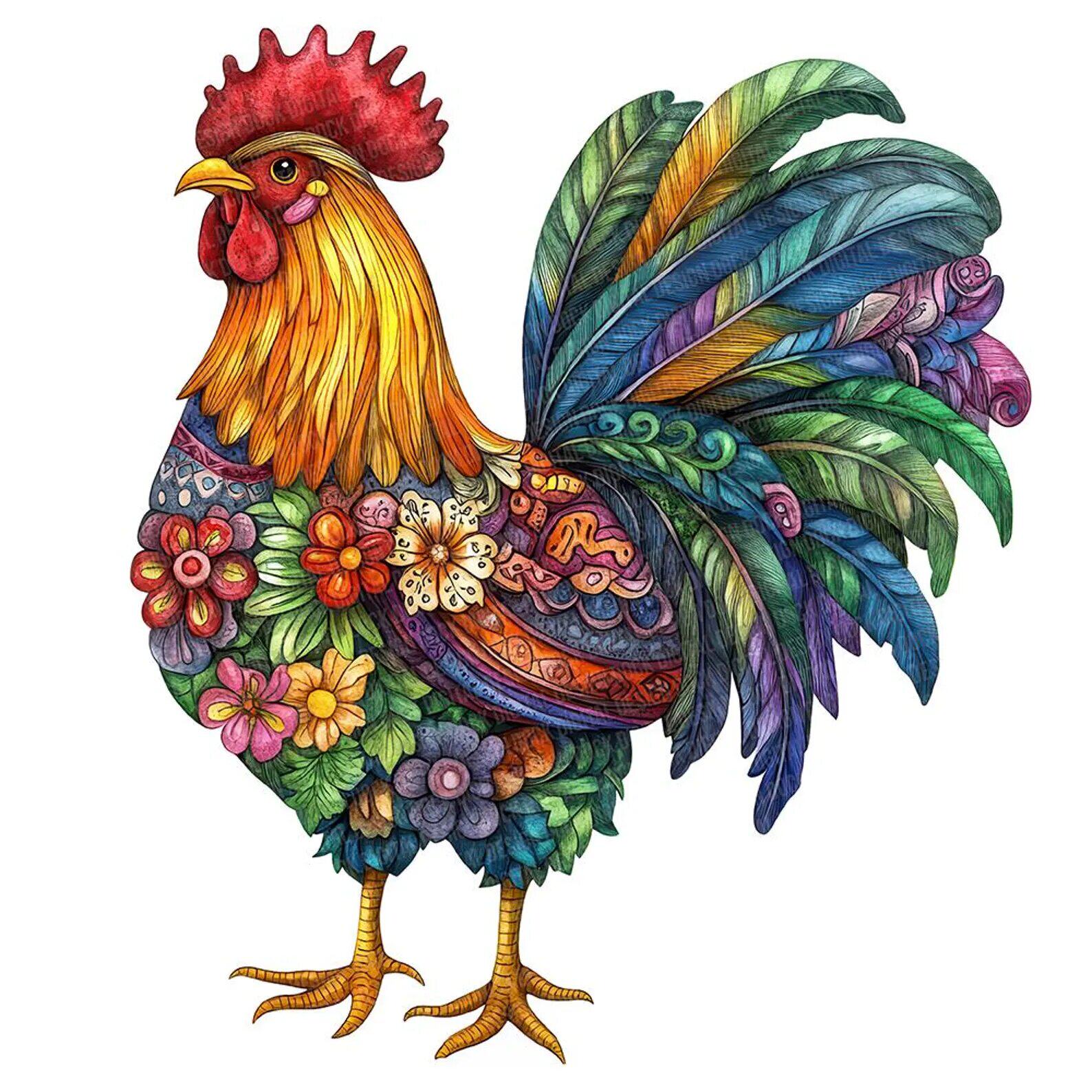 彩色大公鸡贴纸贴画家用餐厅厨房冰箱贴橱柜装饰自粘贴