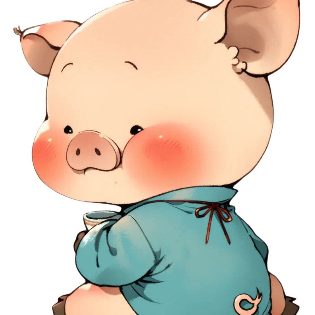 超萌小猪贴纸贴画家用餐厅厨房冰箱贴橱柜装饰自粘贴