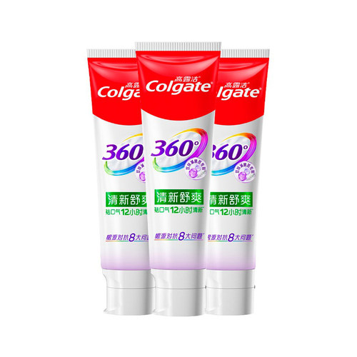 高露洁360°清新舒爽牙膏口气双锌减菌斑专利清洁口腔含氟化钠