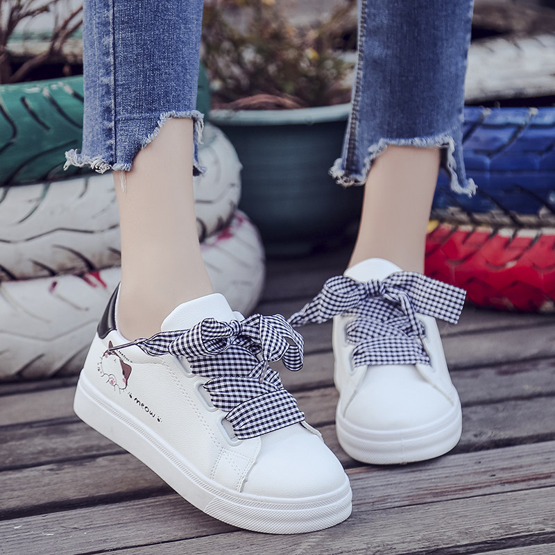 White shoes women 2018 Spring new pattern Korean Edition Versatile Flat bottom skate shoes leisure time summer student Women's Shoes Autumn White shoesin the Women's Shoes, Canvas shoes  category - from Buy2taobao.com to provide professional Taobao agent buy service