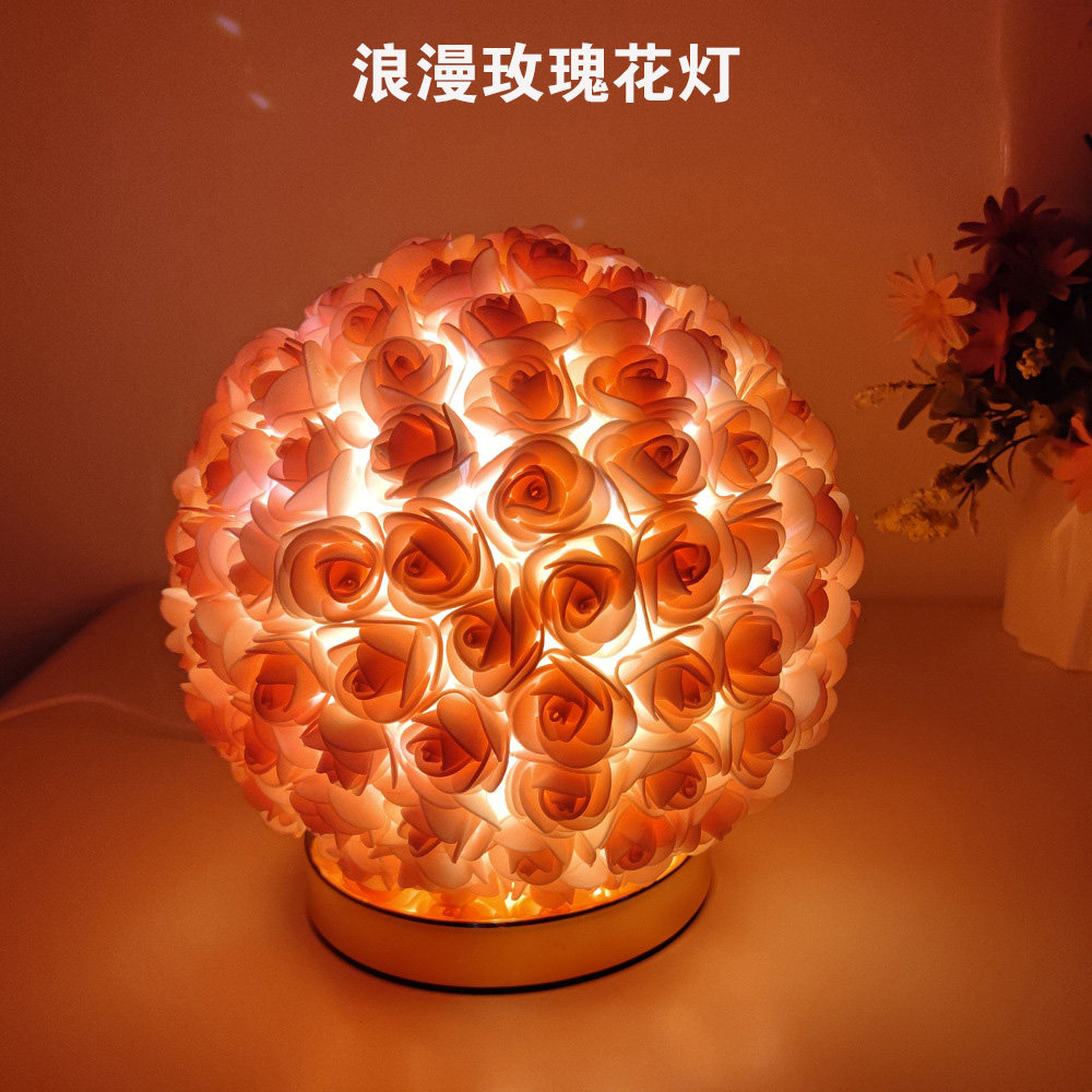 玫瑰花灯结婚闺蜜送礼永生花摆件