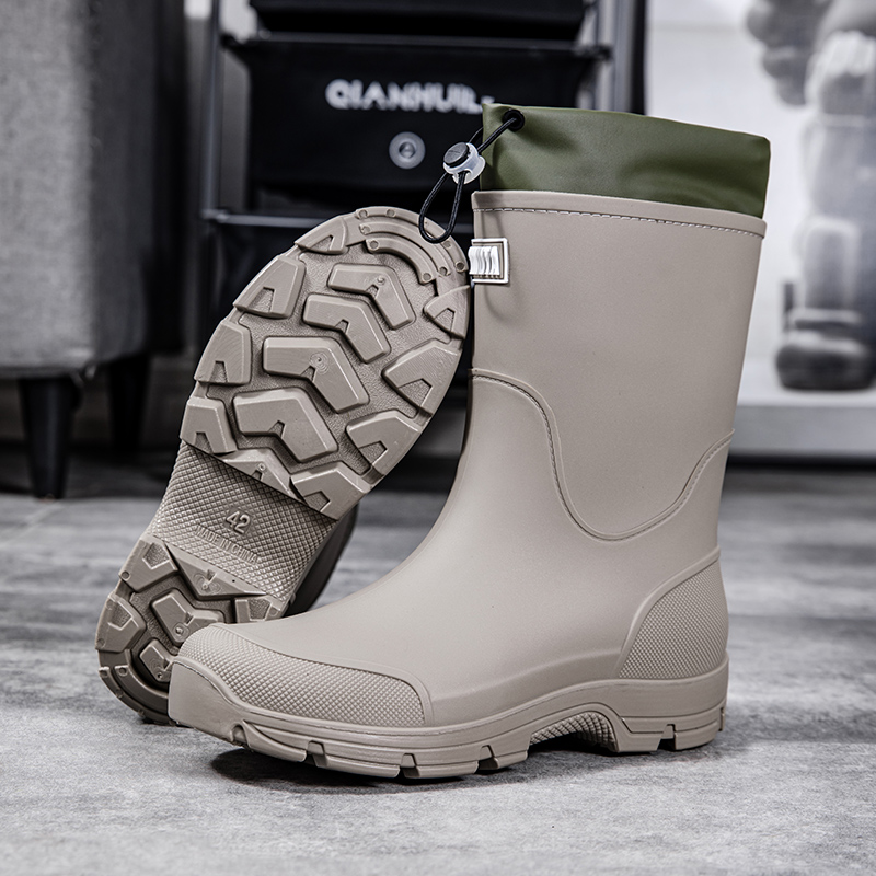 耐磨厚底雨鞋男款钓鱼防滑