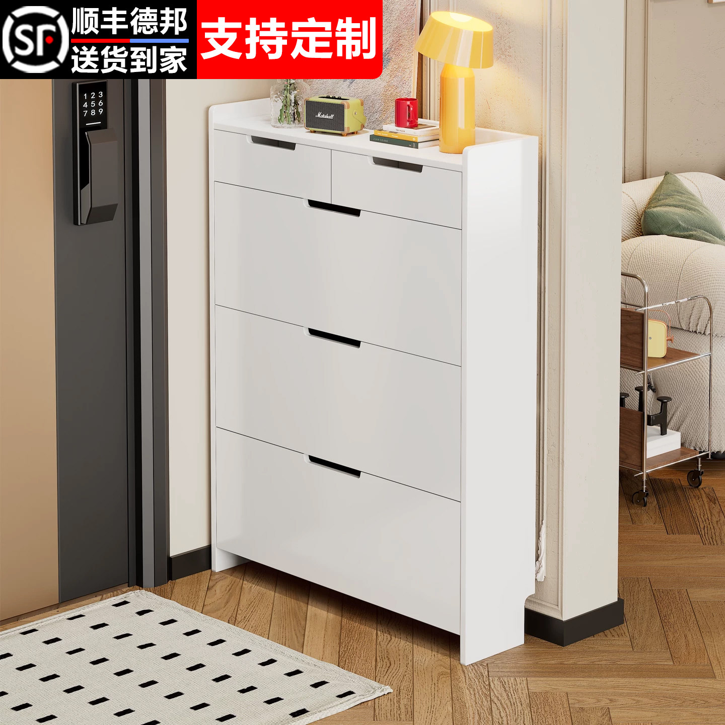 超薄玄关鞋柜翻斗窄外楼道家用图片