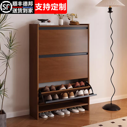 实木鞋柜家用楼道口玄关走廊鞋架