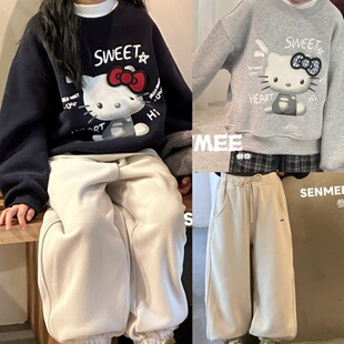 现货波拉韩国儿童装加厚一体绒卫衣2026春秋季新款男女童上衣亲子