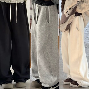 听集波拉韩国男女童加绒裤子秋冬新款儿童休闲运动加厚奥利绒卫裤