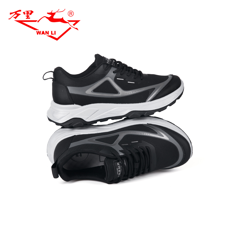 万里新款休闲运动鞋轻便舒适平底鞋百搭系带通勤男鞋BJT1173