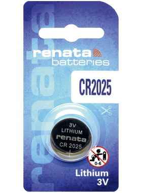 Renata瑞士CR2025纽扣电池3V适用于精工卡西欧天美时化石石英手表电池诺基亚运动手环腕表STEEL电子