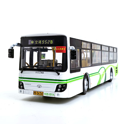1:43 上海公交车模型玩具 万象大宇952B路久事公交巴士客车合金车