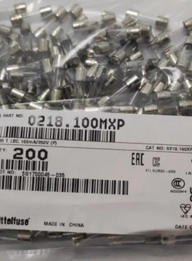 原装力特 0218.100MXP 参数0.1A 250V 5*20 慢熔断玻璃管保险丝