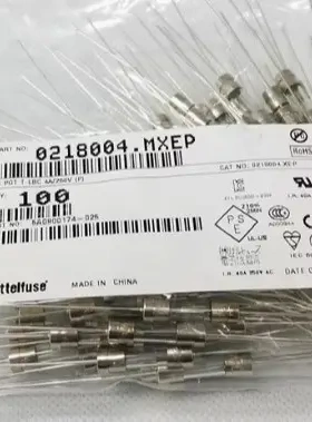 原装力特 0218004.MXEP 4A 250V 5*20 带引线慢熔断玻璃管保险丝
