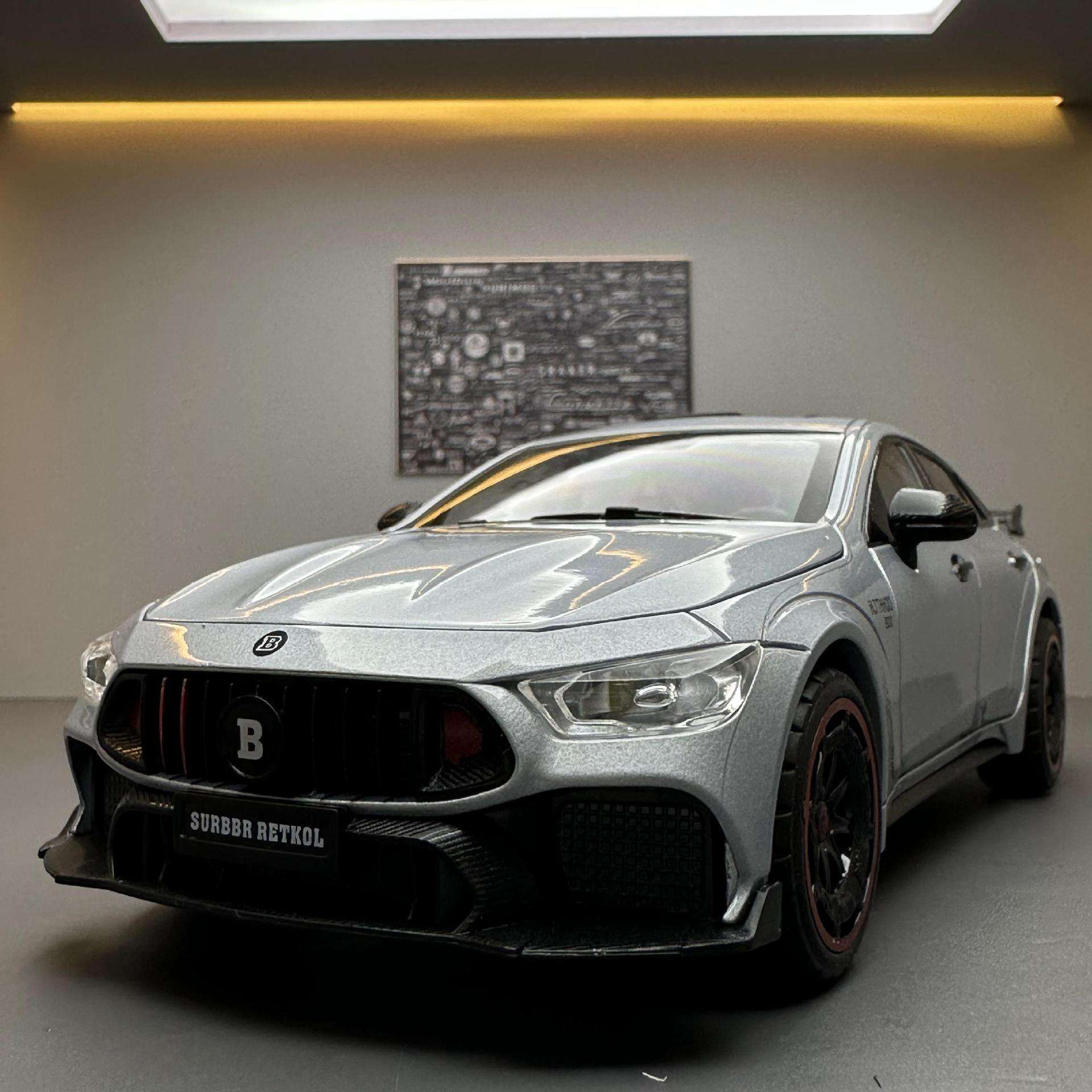 新款驰美合金车模1:24巴博斯900跑车玩具车AMG带声光GT63模型摆件