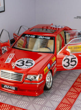 新款 金丽方仿真虎头奔W140 S320低趴跑车合金模型声光可开门