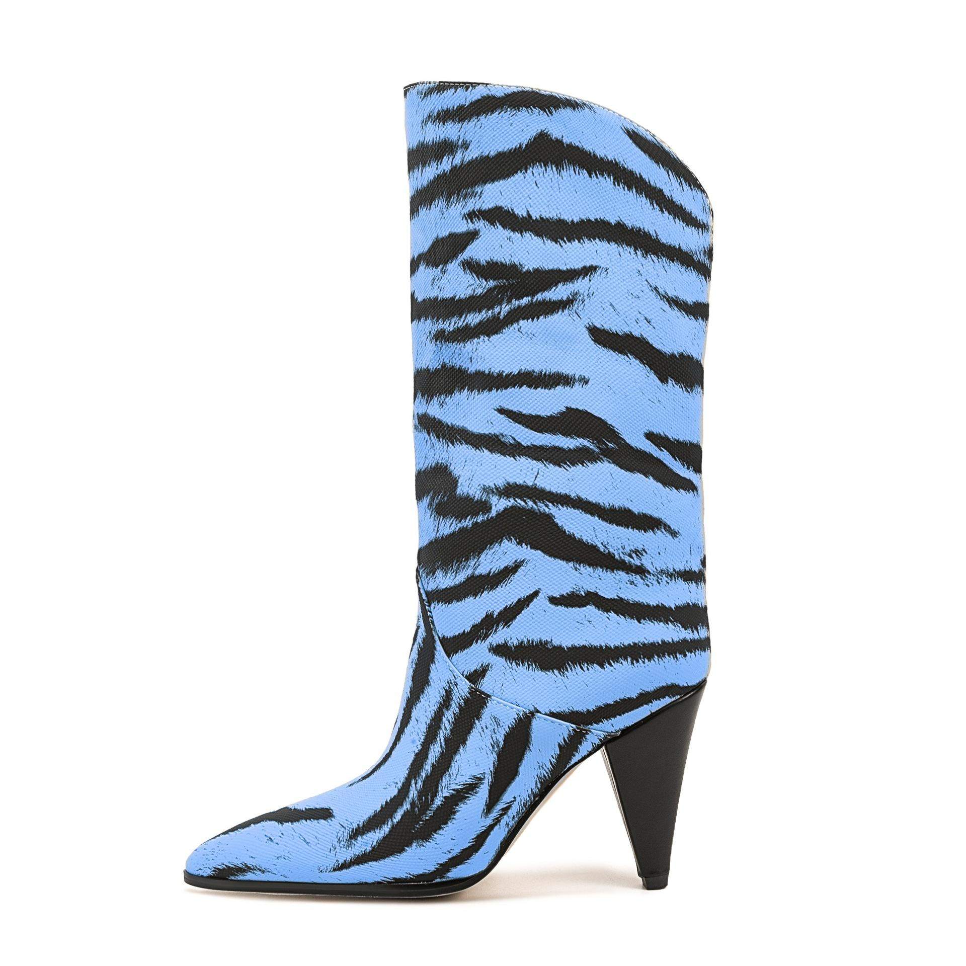 2025欧美外贸尖头锥子跟高跟细跟豹纹时装走秀大码女靴短靴时装靴,女鞋,时装靴,淘宝优惠券,粉丝福利购,淘宝优惠卷