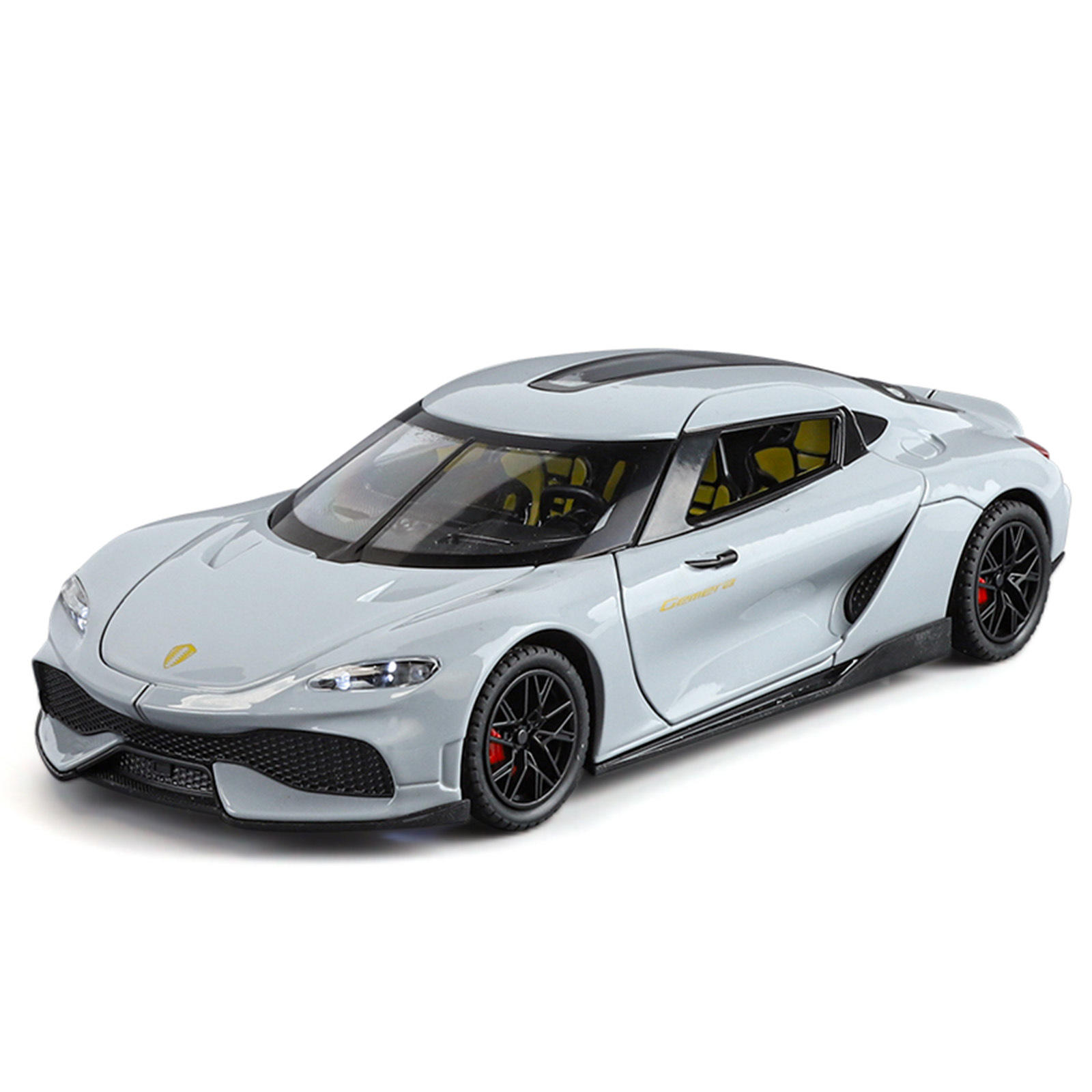 新款1:24柯尼塞格双子座仿真合金跑车模型开门灯光儿童玩具车