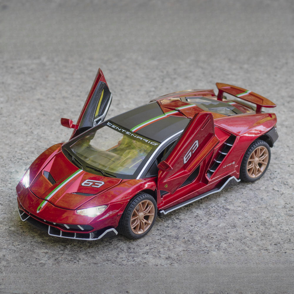 新款【开窗盒】1:24百年纪念版LP770-4 小汽车模型合金车带声光开