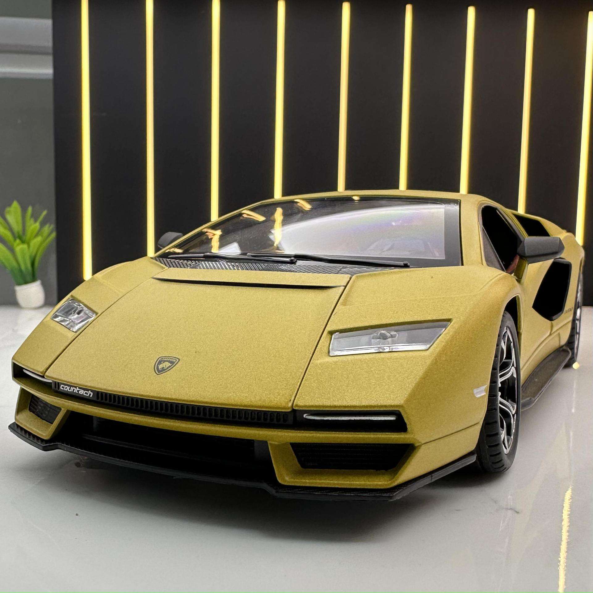 新款威丽合金车模1比24兰博LP800跑车声光玩具车音乐模型摆件收藏