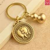 黄铜葫芦钥匙扣挂件纯铜葫芦汽车钥匙扣纳福生肖挂件招财转运挂饰
