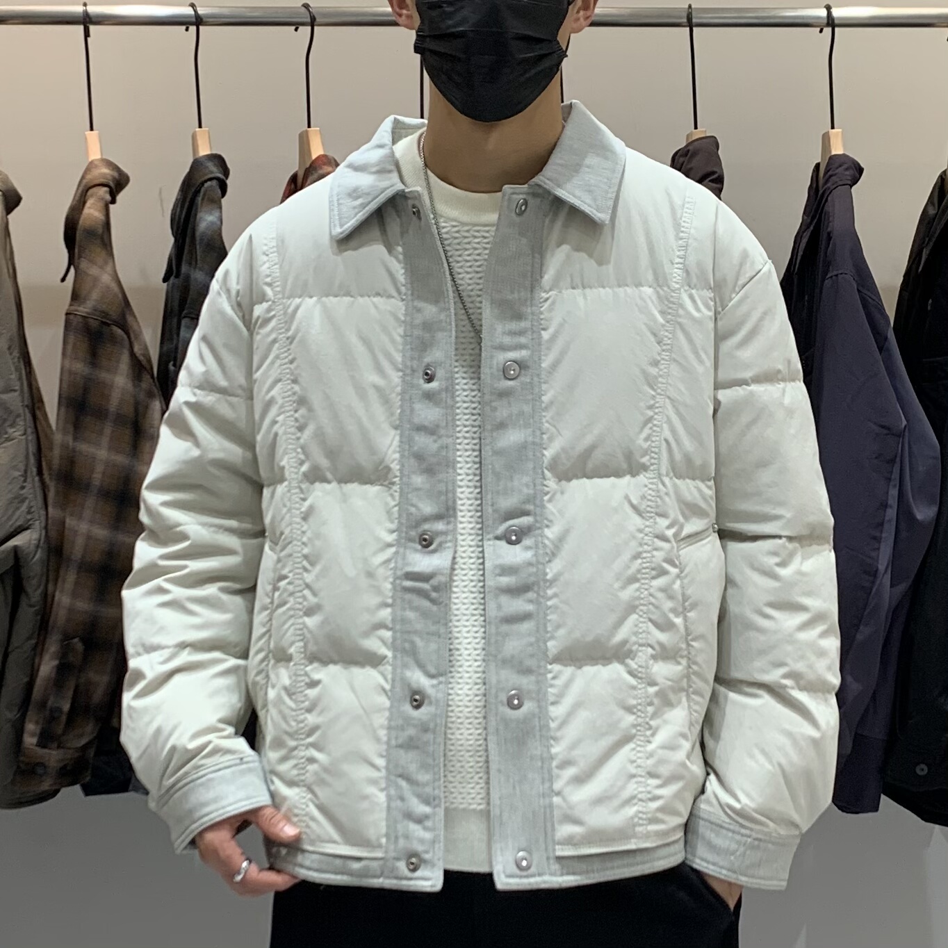 冬季韩版男士翻领羽绒服百搭潮流美式复古拼接休闲痞帅保暖羽绒衣,男装,羽绒服,淘宝优惠券,粉丝福利购,淘宝优惠卷