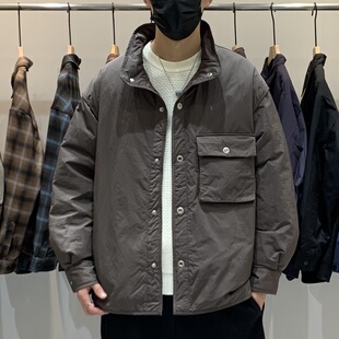 工装 冬季 立领羽绒服百搭潮流美式 男士 口袋痞帅休闲保暖羽绒衣 韩版