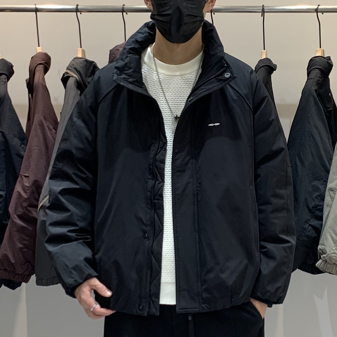 5MM-冬季韩版男立领羽绒服百搭潮流美式时尚休闲高级感保暖羽绒衣