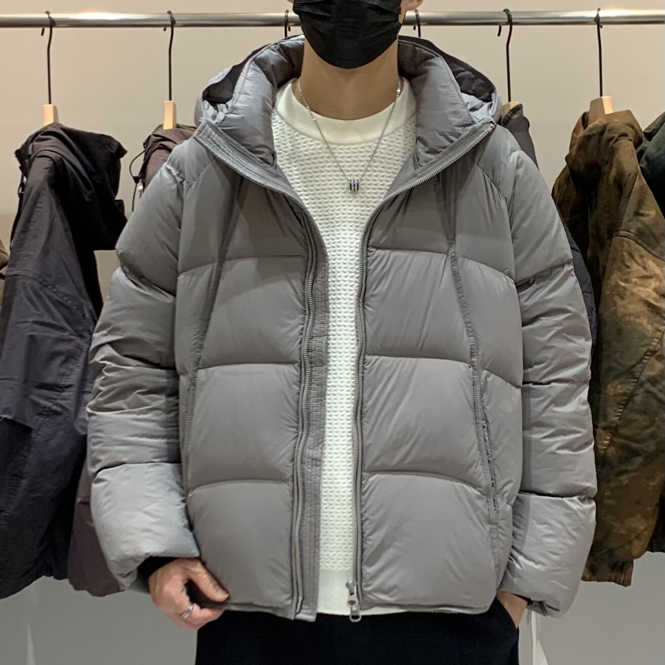 冬季韩版男士高充绒连帽羽绒服百搭潮流泡芙感时尚加厚保暖羽绒衣