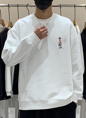 EXO秋季韩版男士圆领卫衣百搭潮流日系印花时尚简约休闲痞帅上衣