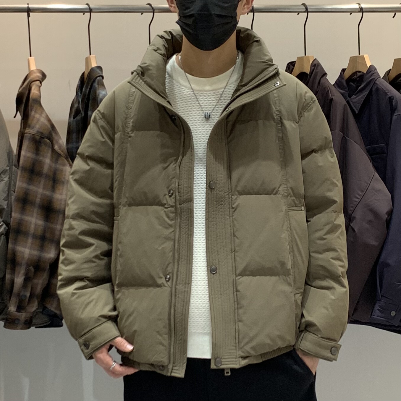 冬季韩版男士立领羽绒服百搭潮流日系时尚简约休闲保暖面包服上衣