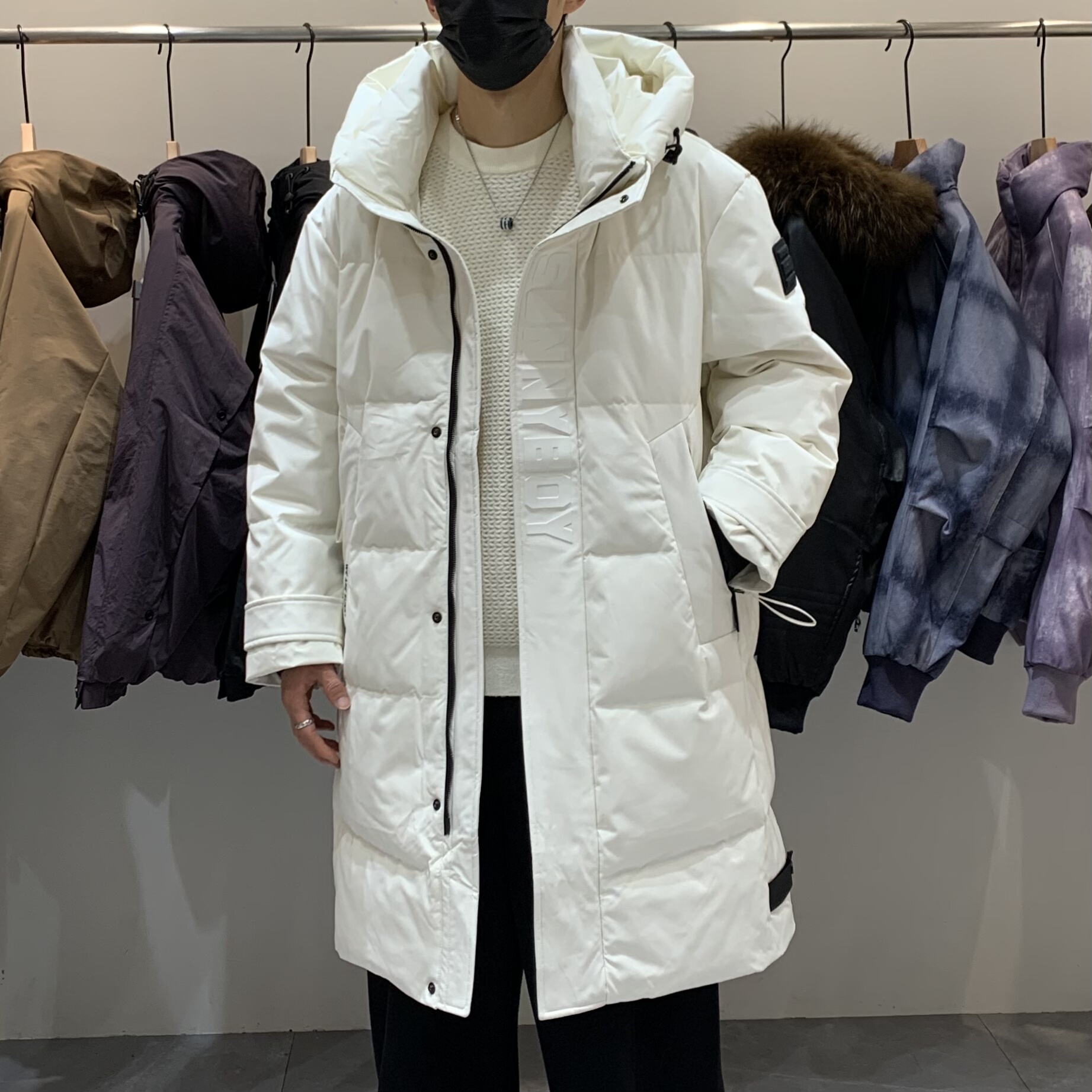 冬季男士中长款连帽羽绒服百搭潮流美式时尚休闲简约保暖羽绒衣