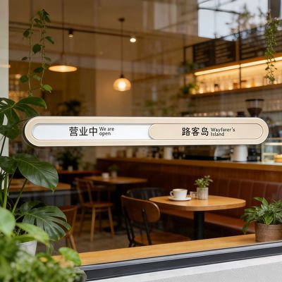 营业中休息中状态切换提示牌户外咖啡服装餐厅OPEN和CLOSED滑动牌