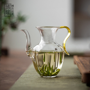 手工仿宋玻璃茶壶绿茶专用泡茶器家用带过滤功Q夫执壶办公酒店茶
