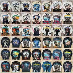 Foreign Trade Trendy Godspeed Retro Skull Print Summer Casual Trendy Hip-Hop Washed Pure Cotton Long-Sleeve T-Shirt
