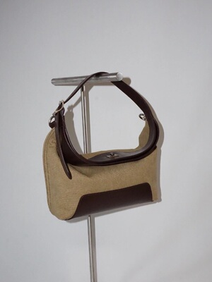 the pleasure molecule小号帆船包头层牛皮拼接质感腋下斜挎包TPM