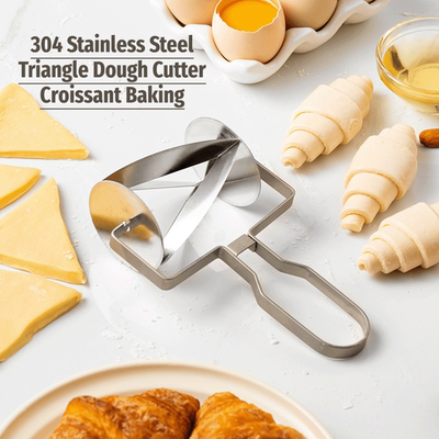 可爱牛角包面团切割器不锈钢