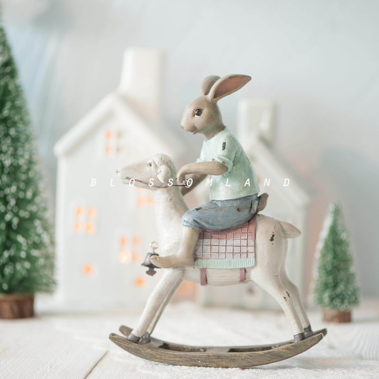 暖暖半岛 兔子小镇 丹麦童话集市复古风树脂摆件花园雕塑有质感