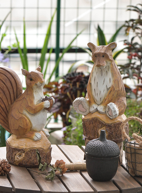 暖暖半岛 栗子一家 仿木雕花园趣味动物摆件杂货风格最后20件
