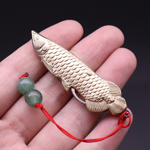 钥匙扣迷你精美小刀锋利水果刀开快递小刀白铜金龙鱼刀随身折叠刀