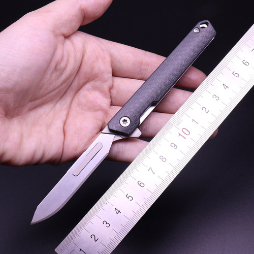 60号手术刀片刀柄开快递刀锋利裁纸刀钥匙扣折叠刀轴承重型美工刀