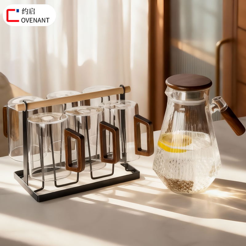耐高温玻璃杯套装高颜值家用客厅待客茶杯带把手杯子家庭水具套装