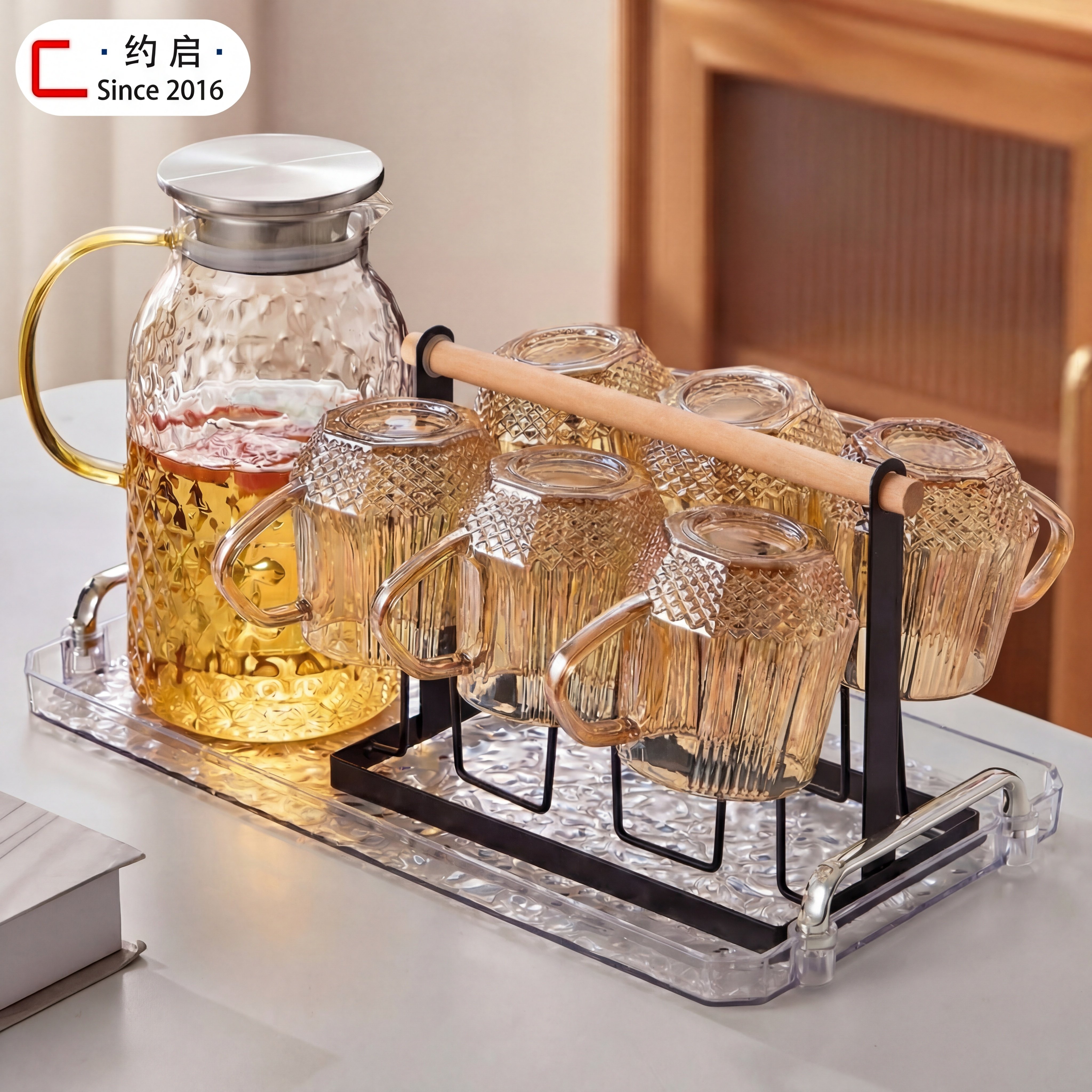 特别好看的茶杯套装家用待客凉水杯玻璃杯高级感客厅一家六口杯子,餐饮具,水具套装,淘宝优惠券,粉丝福利购,淘宝优惠卷