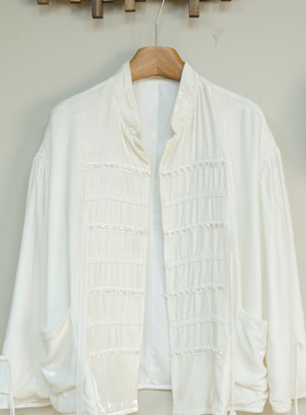 【现货】新款重磅真丝丝绒复古优雅上衣外套女2025春季衬衫A20811