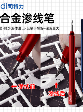 司特力铝合金渗线笔高达模型军事素组上色GK渗线液专用渗线笔工具