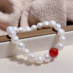 原创设计天然淡水螺纹珍珠手链手串女9~10mm新中式时尚简约百搭