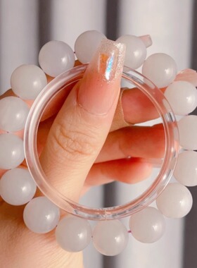 和田玉浅烟紫细腻油润圆珠12mm手串手链女新中式复古时尚简约大气