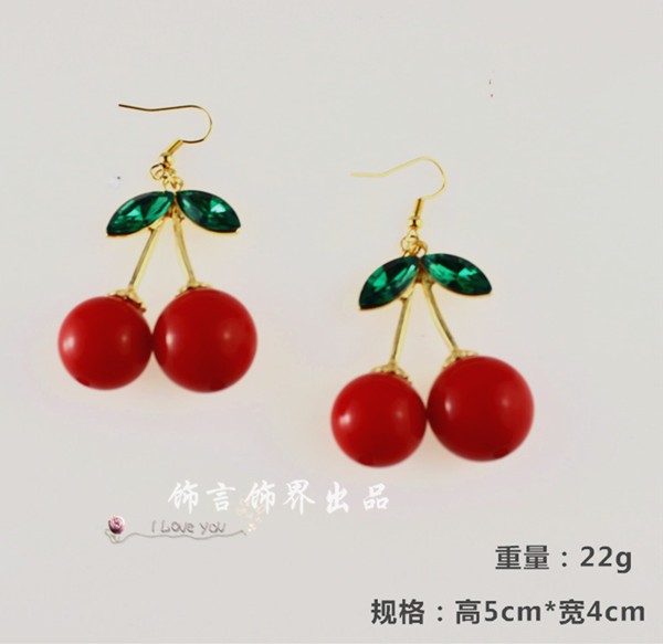 戚薇同款红色夸张舞台配饰耳坠